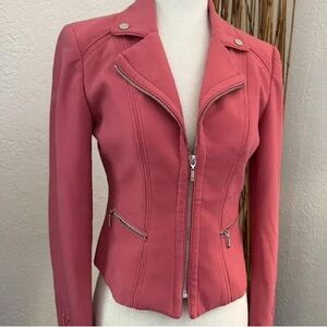White House Black Market Pink Moto Jacket